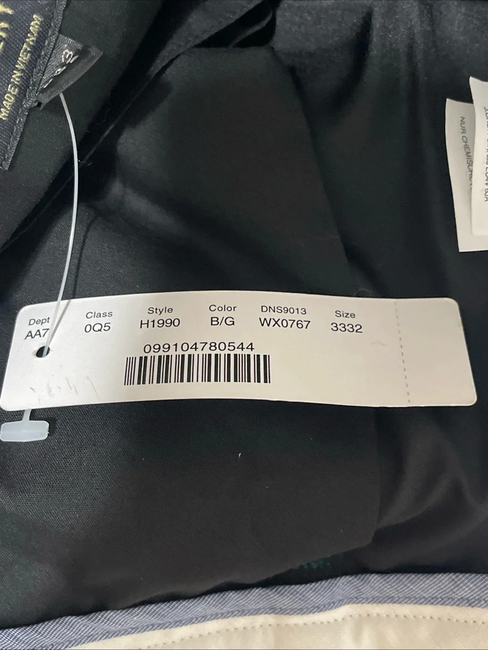 J.Crew Bowery Slim Pant in Wool Tartan 33x 32 Black Green